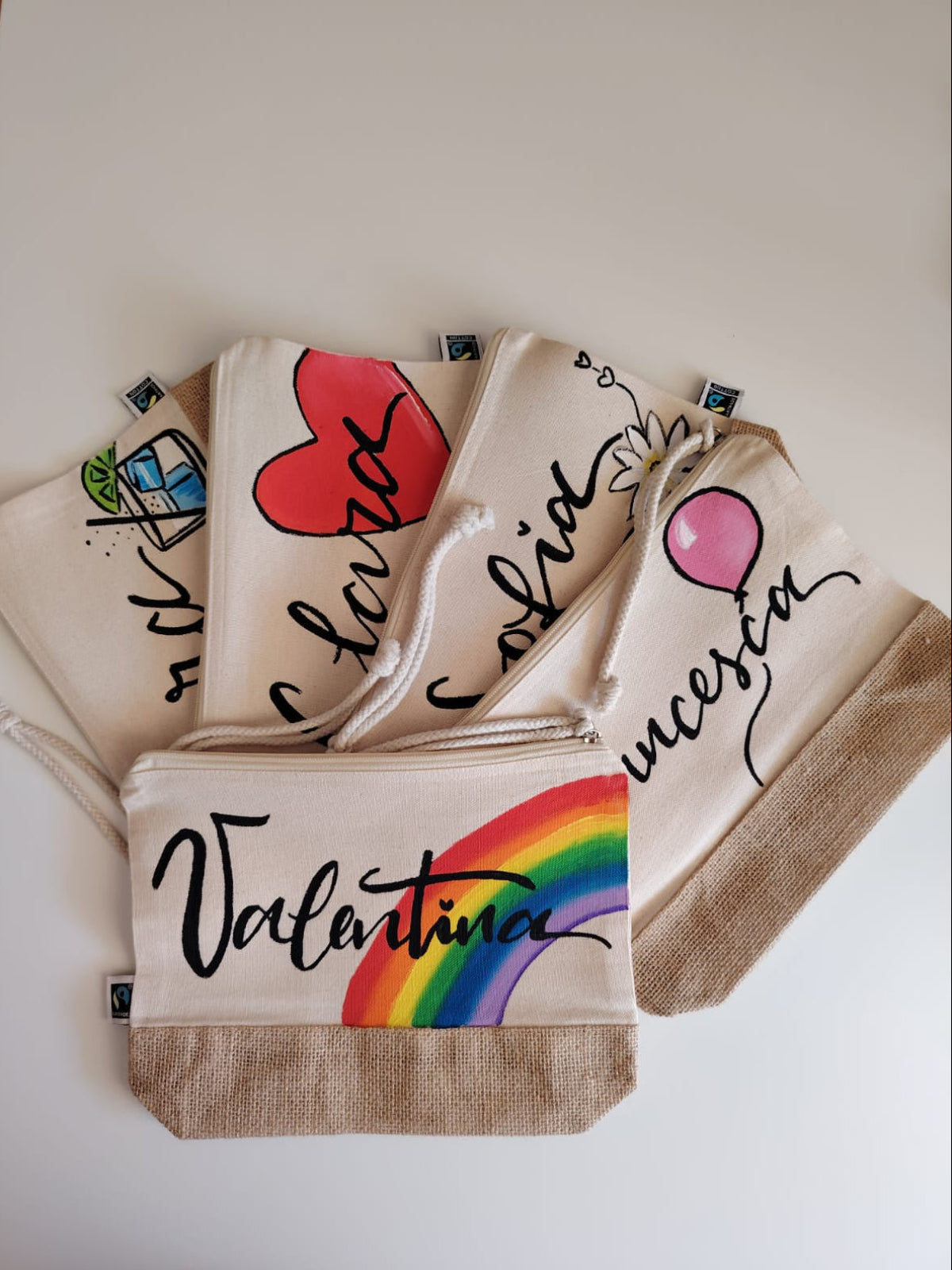 Pochette sand con juta maestra