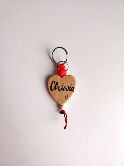 Portachiavi cuore legno