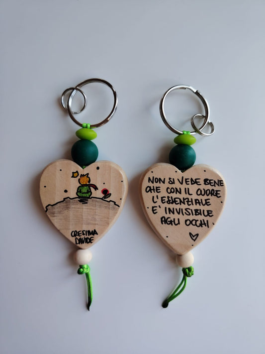 Portachiavi cuore legno