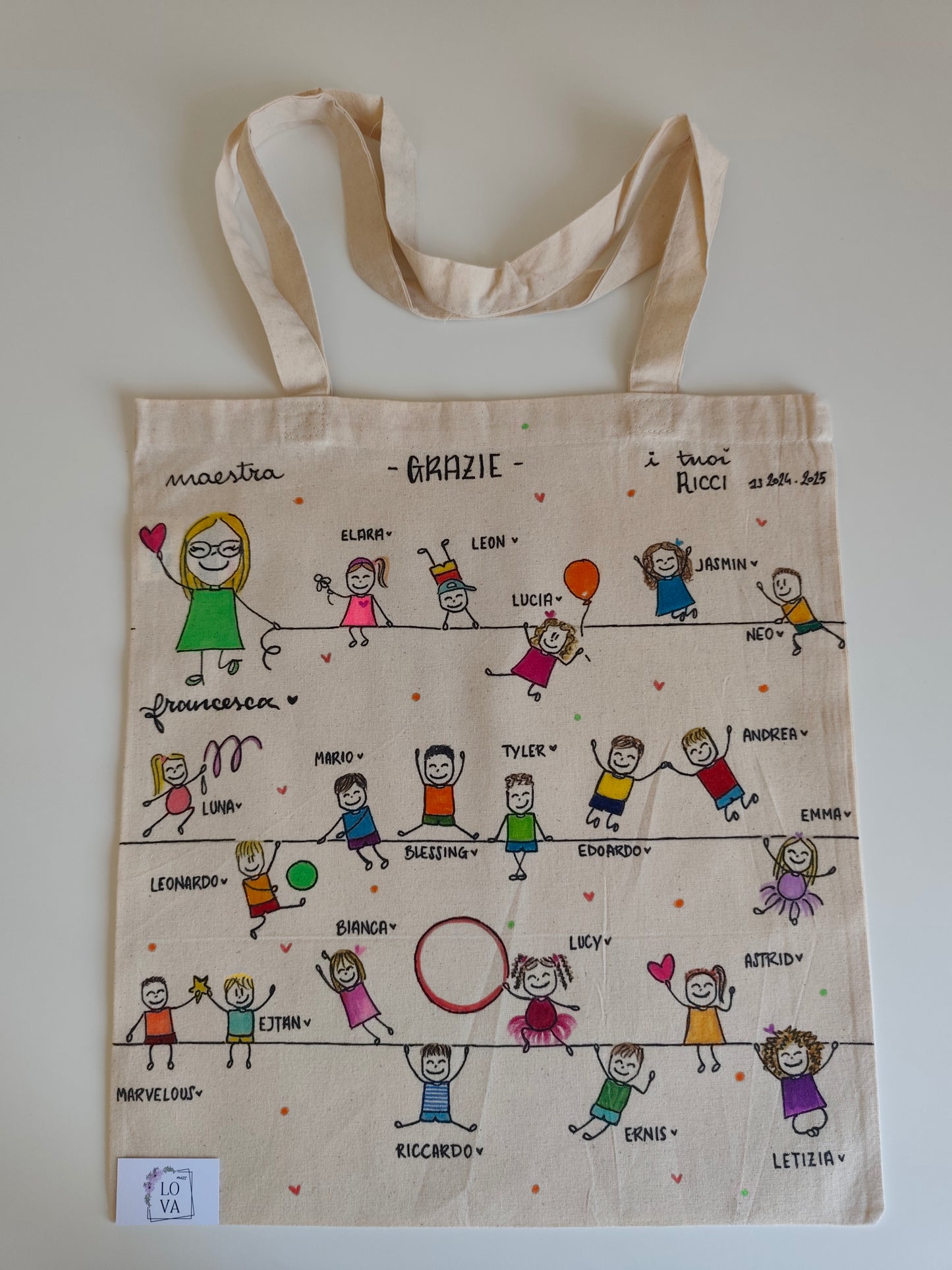 Borsa manici bimbi scuola