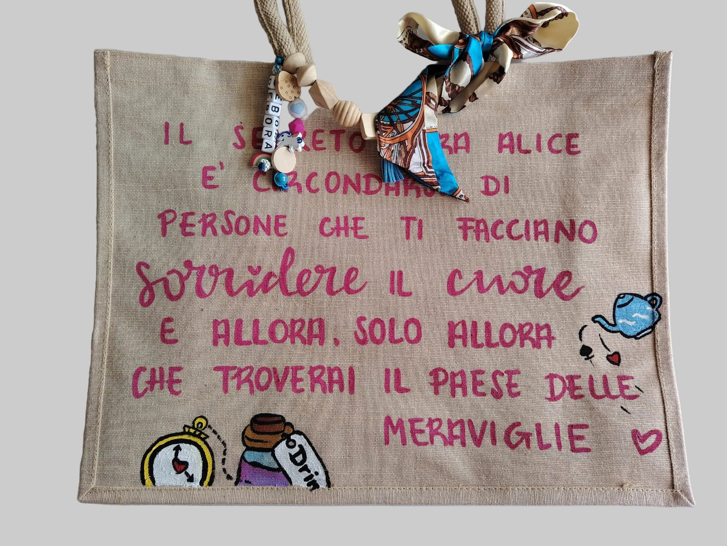 Borsa tela juco + Fiocco