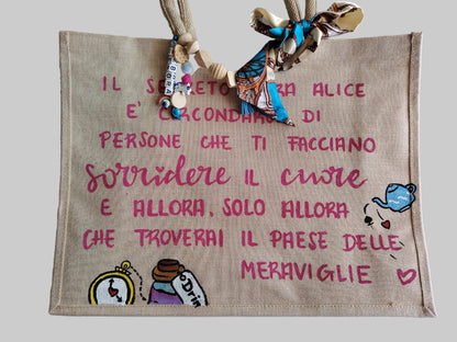 Borsa tela juco + Fiocco