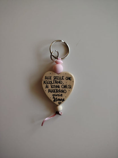 Portachiavi cuore legno